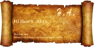 Hilbert Aliz névjegykártya